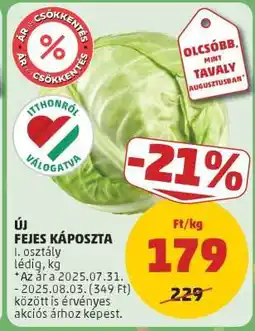 PENNY Új fejes káposzta ajánlat