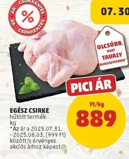 PENNY Egész csirke ajánlat