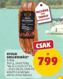 PENNY Gyulai grillkolbász ajánlat