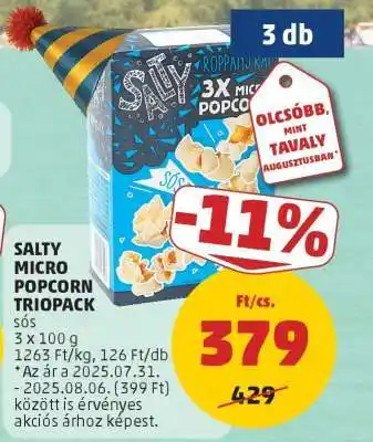 PENNY Salty Micro Popcorn Triopack ajánlat
