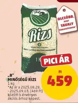 PENNY B minőségű rizs ajánlat