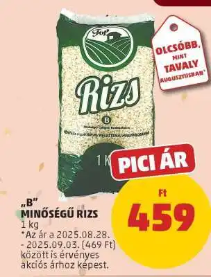 PENNY B minőségű rizs ajánlat