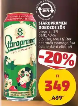 PENNY Staropramen dobozos sör ajánlat
