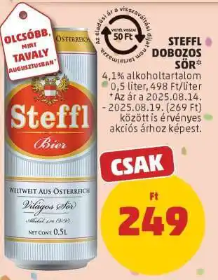 PENNY Steffl Dobozos Sör ajánlat