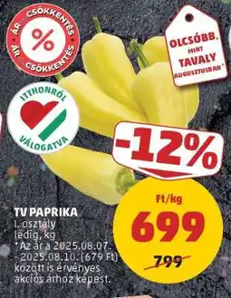 PENNY TV paprika ajánlat