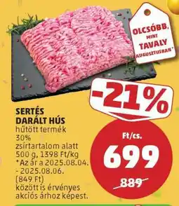 PENNY Sertés darált hús ajánlat