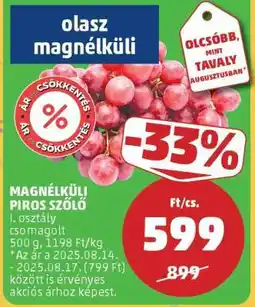 PENNY Magnélküli Piros Szőlő ajánlat