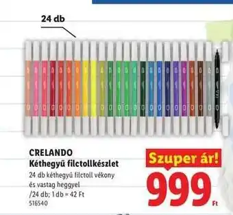 CRELANDO Kéthegyű filctollkészlet