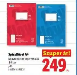 Lidl Spirálfüzet A4 ajánlat