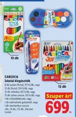 Lidl CARIOCA Iskolai kiegészítők ajánlat