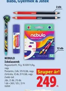 Lidl NEBULO Iskolaszerek ajánlat