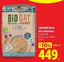 Lidl Crownfield Bio zabpehely ajánlat