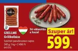 Lidl GrillMe grillkolbász ajánlat