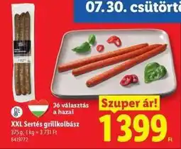 Lidl XXL Sertés grillkolbász ajánlat