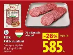 Lidl PICK Rákóczi szalámi ajánlat