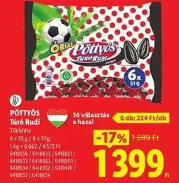 Lidl PÖTTYÖS Túró Rudi ajánlat