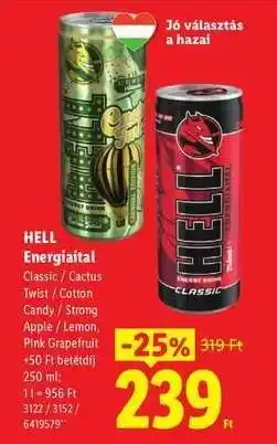 Lidl HELL Energiaital ajánlat