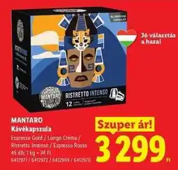 Lidl MANTARO Kávékapszula ajánlat