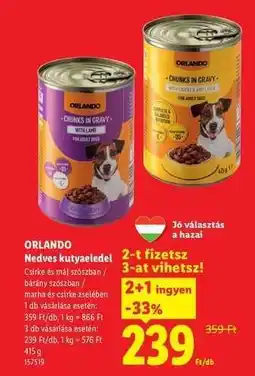 Lidl Orlando Nedves kutyaeledel ajánlat