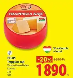 Lidl PILOS Trappista sajt ajánlat