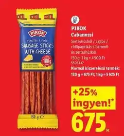 Lidl PIKOK Cabanossi ajánlat
