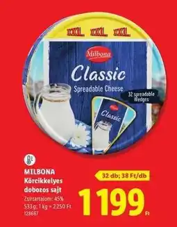 Lidl MILBONA Körcikkelyes dobozos sajt ajánlat