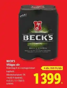 Lidl BECK’S ajánlat