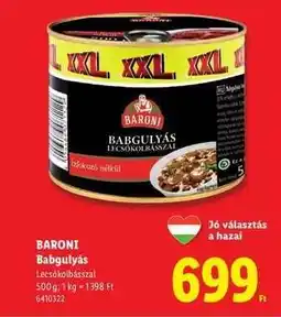Lidl BARONI Babgulyás ajánlat