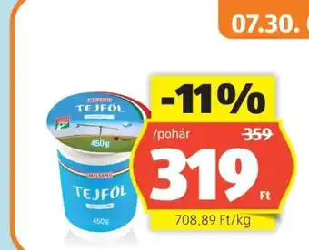ALDI Milsani Tejföl ajánlat