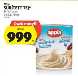 ALDI APPIA Sűrített Tej ajánlat