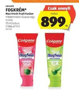 ALDI Colgate Fogkrém Max Fresh Fruit Fusion ajánlat