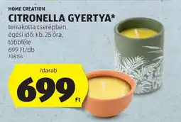 ALDI Citronella gyertya ajánlat