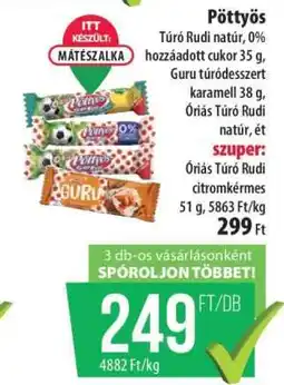 Coop PÖTTYÖS Túró Rudi ajánlat