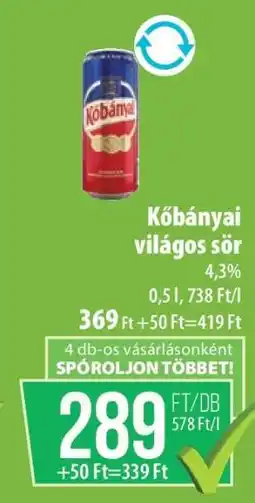 Coop KŐBÁNYAI Világos sör ajánlat