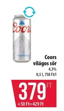 Coop Coors Világos sör ajánlat