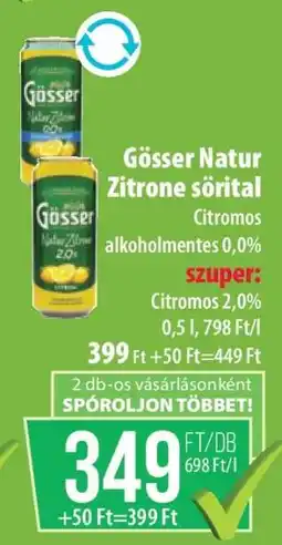 Coop Gösser Natur Zitrone sörital ajánlat