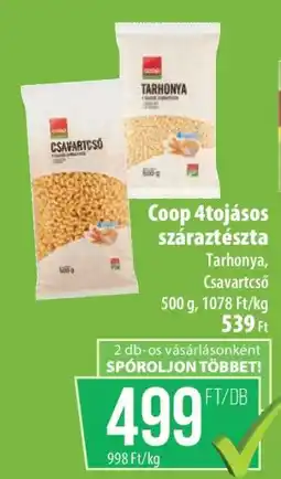 Coop Coop 4tojásos száraztészta ajánlat