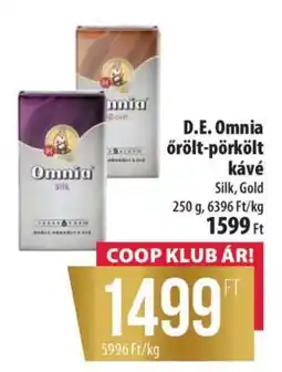 Coop D.E. Omnia őrölt-pörkölt kávé ajánlat