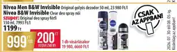 Coop Nivea Men B&W Invisible Original golyós dezodor ajánlat