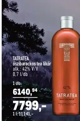 Metro TATRATEA őszibarackos tea likőr ajánlat