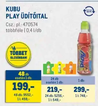 Metro KUBU PLAY ÜDÍTŐITAL ajánlat