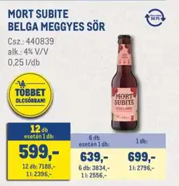 Metro MORT SUBITE Belga meggyes sör ajánlat