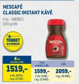 Metro NESCAFÉ CLASSIC INSTANT KÁVÉ ajánlat