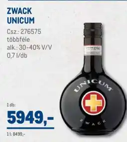 Metro Zwack Unicum ajánlat