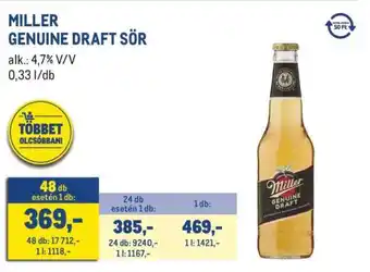 Miller Genuine Draft sör