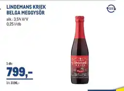 Metro LINDEMANS KRIEK BELGA MEGGYSÖR ajánlat
