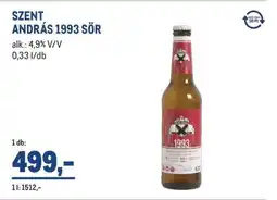 Metro SZENT ANDRÁS 1993 SÖR ajánlat