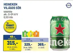 Metro HEINEKEN Világos sör ajánlat