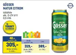 Metro GÖSSER NATUR CITROM ajánlat