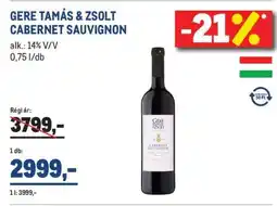 Metro GERE TAMÁS & ZSOLT CABERNET SAUVIGNON ajánlat